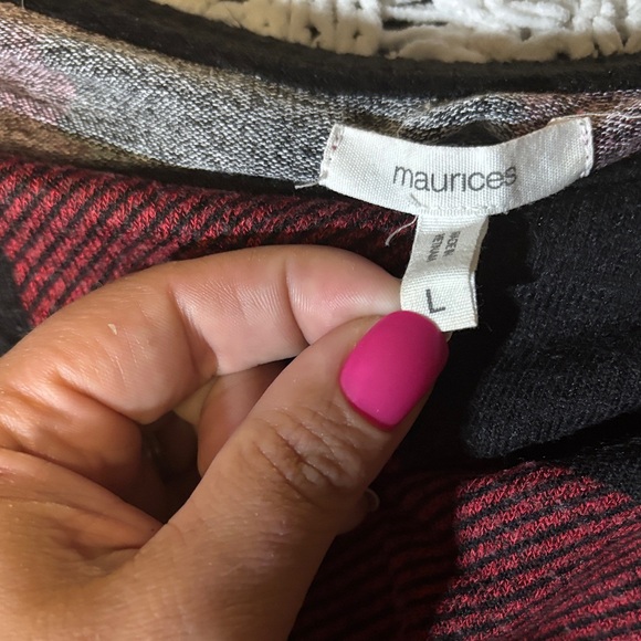 Maurices Red and Black Striped Sweater - Picture 2 of 4